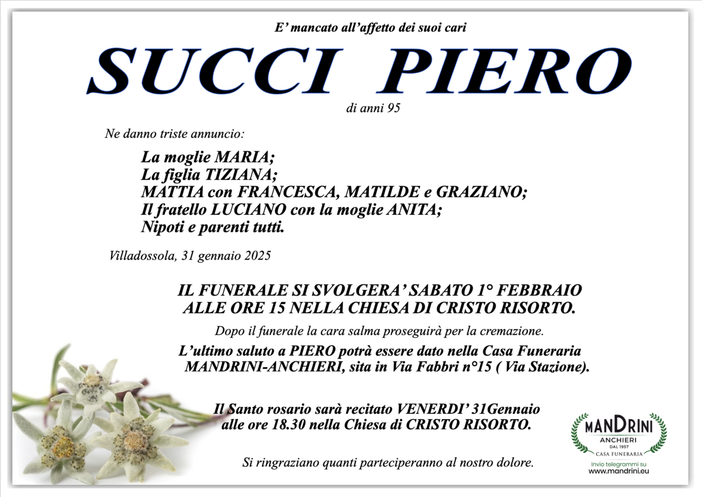Succi Piero di anni 95
