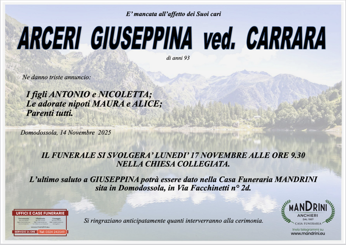 Arceri Giuseppina ved. Carrara