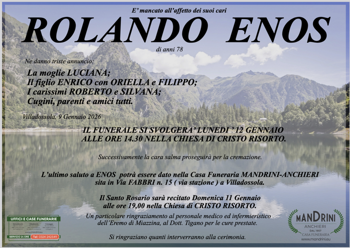 Rolando Enos di anni 78