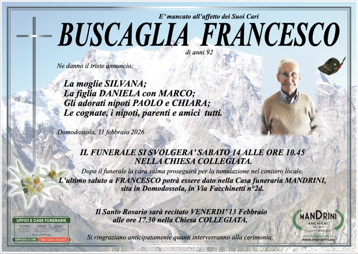Buscaglia Francesco di anni 92