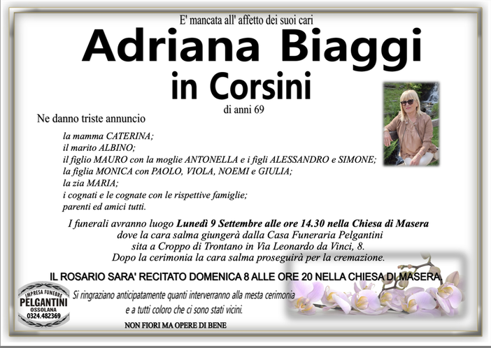 Adriana Biaggi in Corsini di anni 69