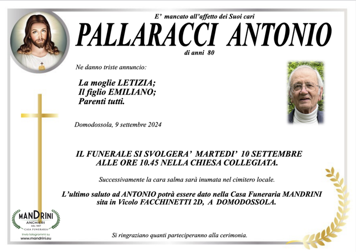 Pallaracci Antonio di anni 80