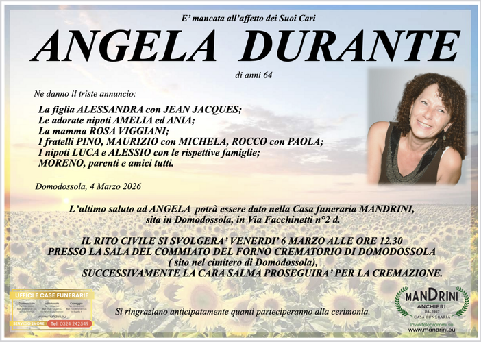 Angela Durante di anni 64