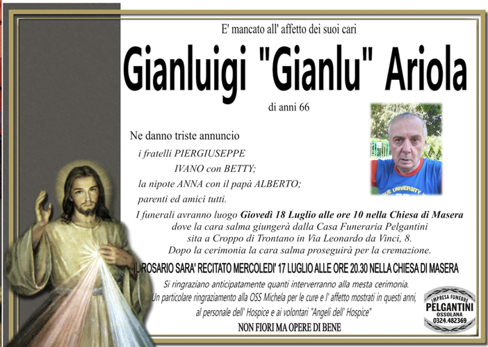 Gianluigi "Gianlu" Ariola di anni 66