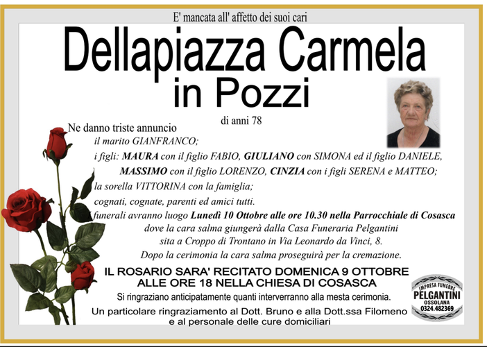 Della Piazza Carmela in Pozzi di anni 78