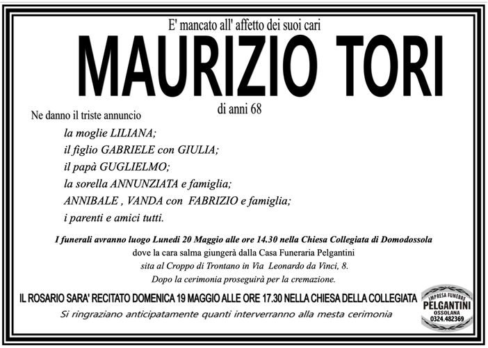Maurizio Tori di anni 68