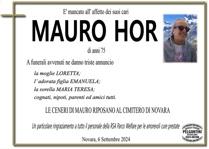 Mauro Hor 75 anni