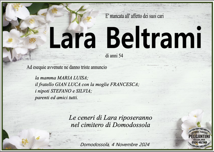 Lara Beltrami di anni 54