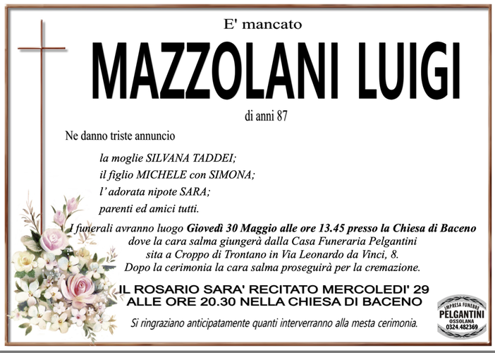 Mazzolani Luigi di anni 87