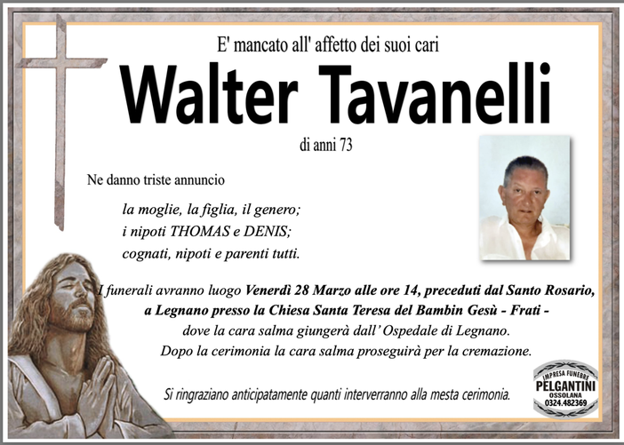 Walter Tavanelli di anni 73