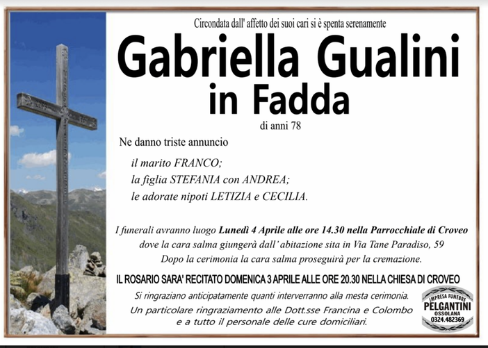Gabriella Gualini in Fadda di anni 78