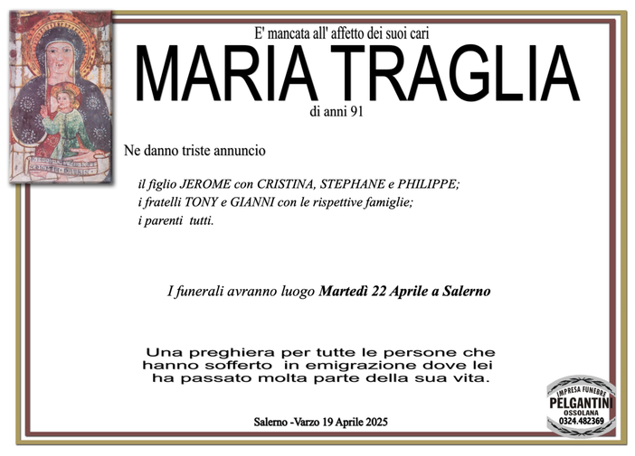 Maria Traglia di anni 91