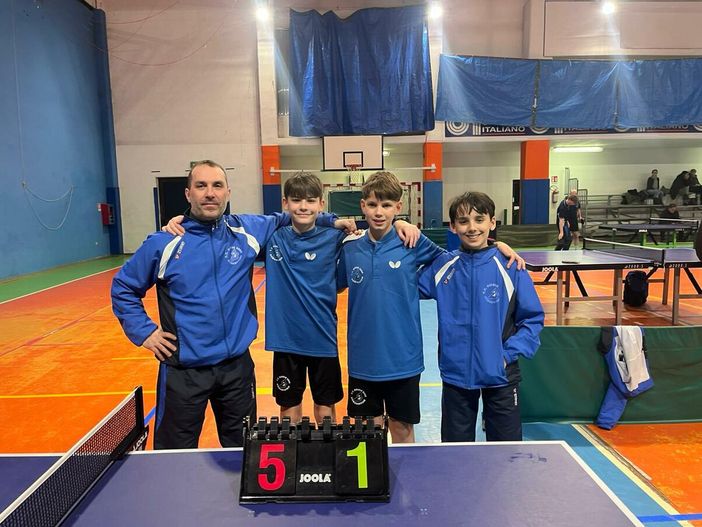 Nella foto da sinistra Marco Calella,  Lorenzo Zaretti, Federico Mocellini e Martin Cresci