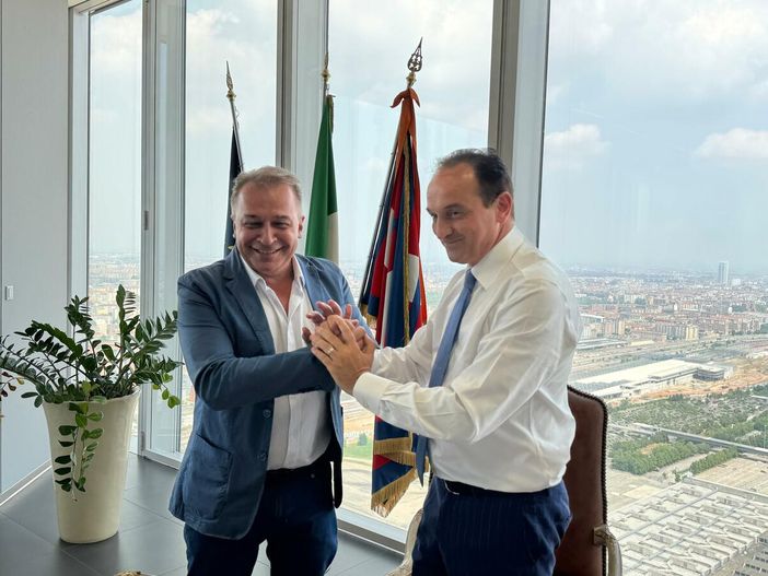 L'assessore allo Sport Paolo Bongioanni e il governatore Alberto Cirio