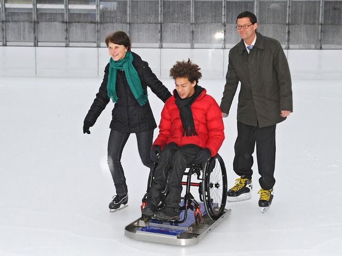 In Ticino può pattinare anche chi è in sedia a rotelle In Ticino può pattinare anche chi è in sedia a rotelle
