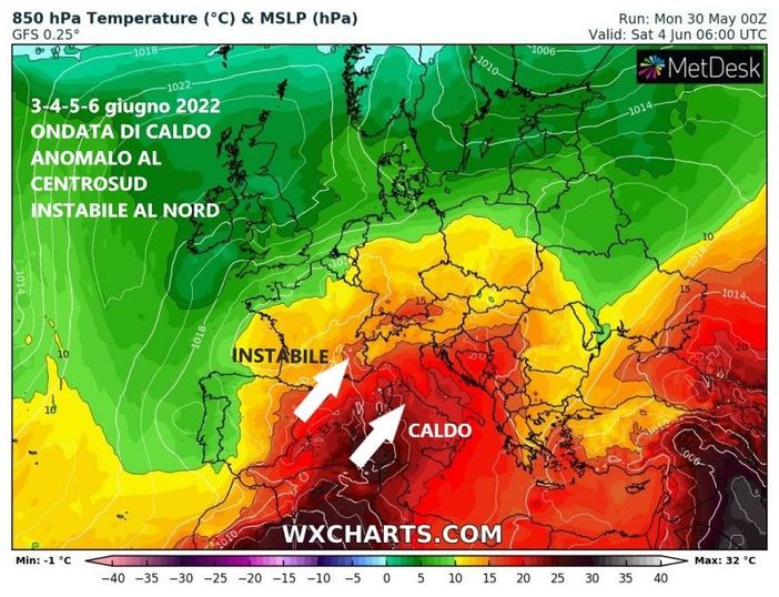 Torna il caldo, tempo instabile con possibili temporali fino al 6 giugno