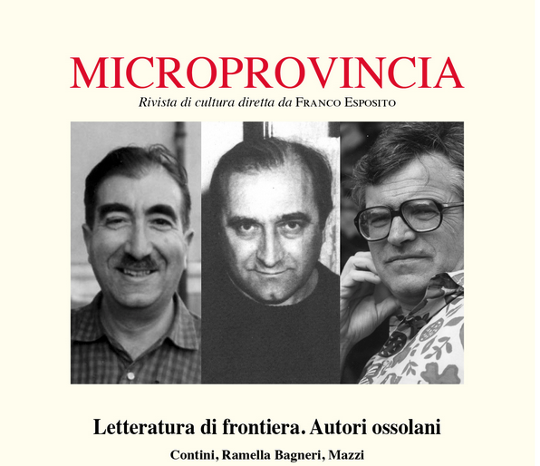 Microprovincia dedica un numero a Contini, Mazzi e Ramella Bagneri Microprovincia dedica un numero a Contini, Mazzi e Ramella Bagneri