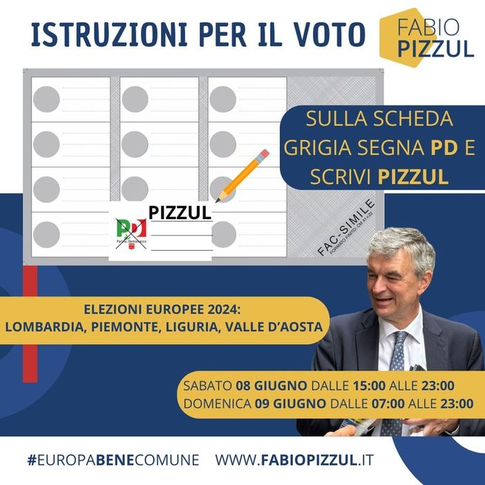Elezioni Europee, l’impegno di Fabio Pizzul: 'Costruiamo insieme un’Europa capace di essere il nostro Bene Comune' Elezioni Europee, l’impegno di Fabio Pizzul: 'Costruiamo insieme un’Europa capace di essere il nostro Bene Comune'