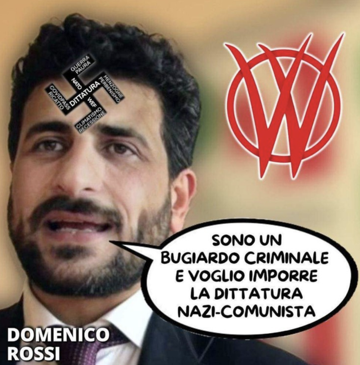 Una svastica sulla fronte: "Sono un bugiardo criminale". Il segretario del Pd Rossi nel mirino dei no-Vax Una svastica sulla fronte: "Sono un bugiardo criminale". Il segretario del Pd Rossi nel mirino dei no-Vax