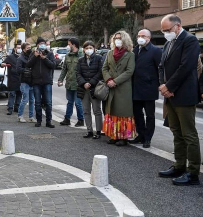 Borghi e altri deputati del Pd con il neo segretario Letta commemorano le vittime del rapimento Moro