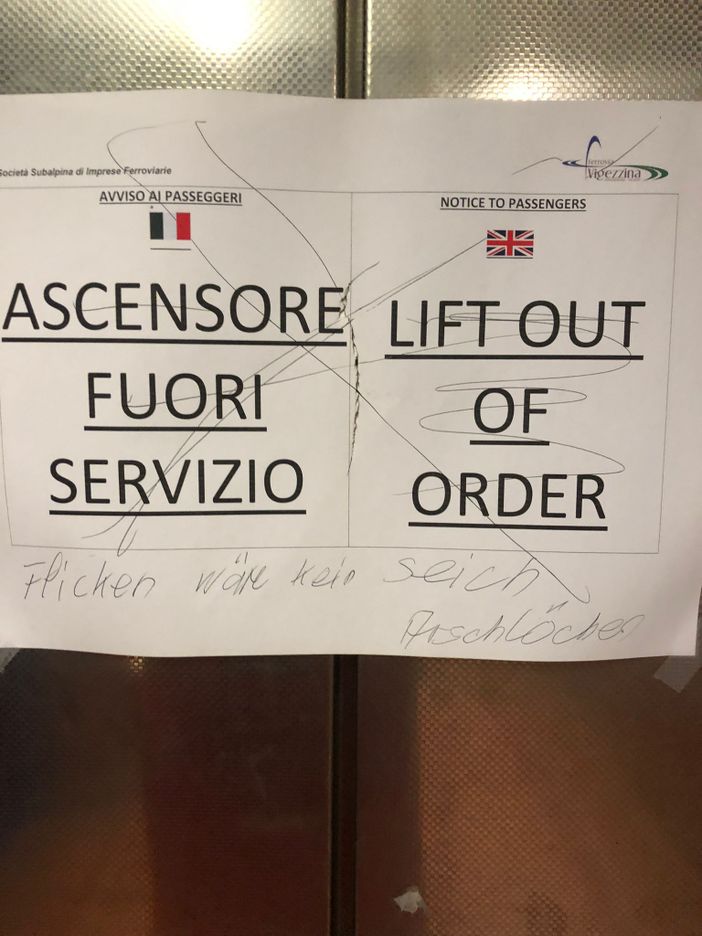 Ancora guasto l'ascensore della stazione domese