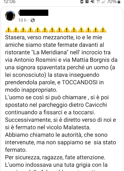 Paura in centro a Domodossola: uomo importuna una donna