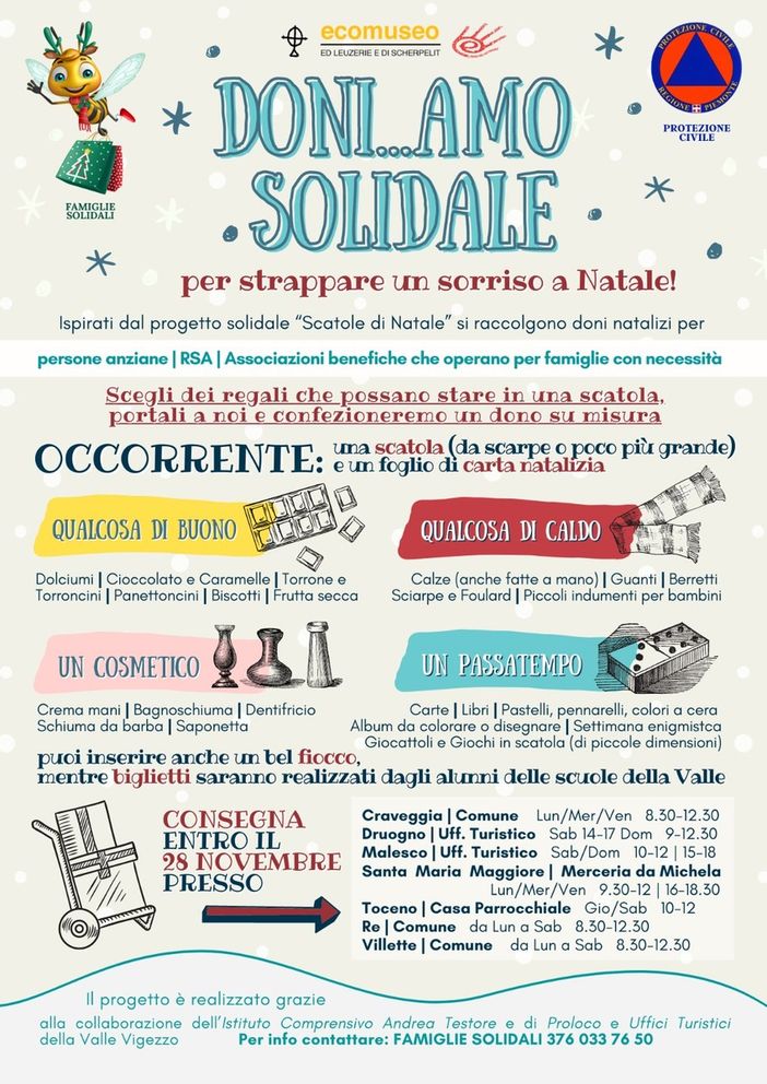 In Valle Vigezzo un aiuto ad anziani e famiglie in difficoltà con ‘Doni...amo solidale’