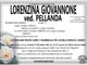 Lorenzina Giovannone ved. Pellanda di anni 73