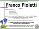 Franco Pioletti di anni 81