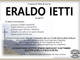 Eraldo Ietti di anni 81