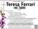 Teresa Ferrari ved. Taddei 89 anni