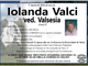 Iolanda Valci ved. Valsesia di anni 92