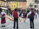 I corni vallesani questa mattina in piazza Mercato