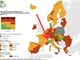 Il Piemonte tra le poche regioni verdi nella mappa europea