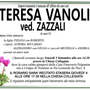 Teresa Vanoli ved. Zazzali di anni 83