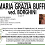 Maria Grazia Buffi ved. Borghini di anni 78