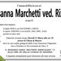 Rosanna Marchetti ved. Rizzi di anni 85