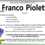 Franco Pioletti di anni 81