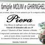 Le famiglie Molini e Ghiringhelli ad esequie avvenute, danno il triste annuncio per la  scomparsa della cara Piera