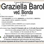 Graziella Barollo ved. Bionda di anni 79