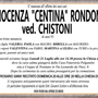 Innocenza 'Centina' Rondoni ved. Chistoni di anni 93