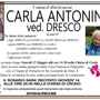 Carla Antonini ved. Dresco di anni 95