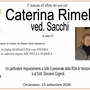 Caterina Rimella ved. Sacchi di anni 81