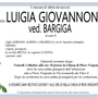 Lugia Giovannone ved. Bargiga di anni 91