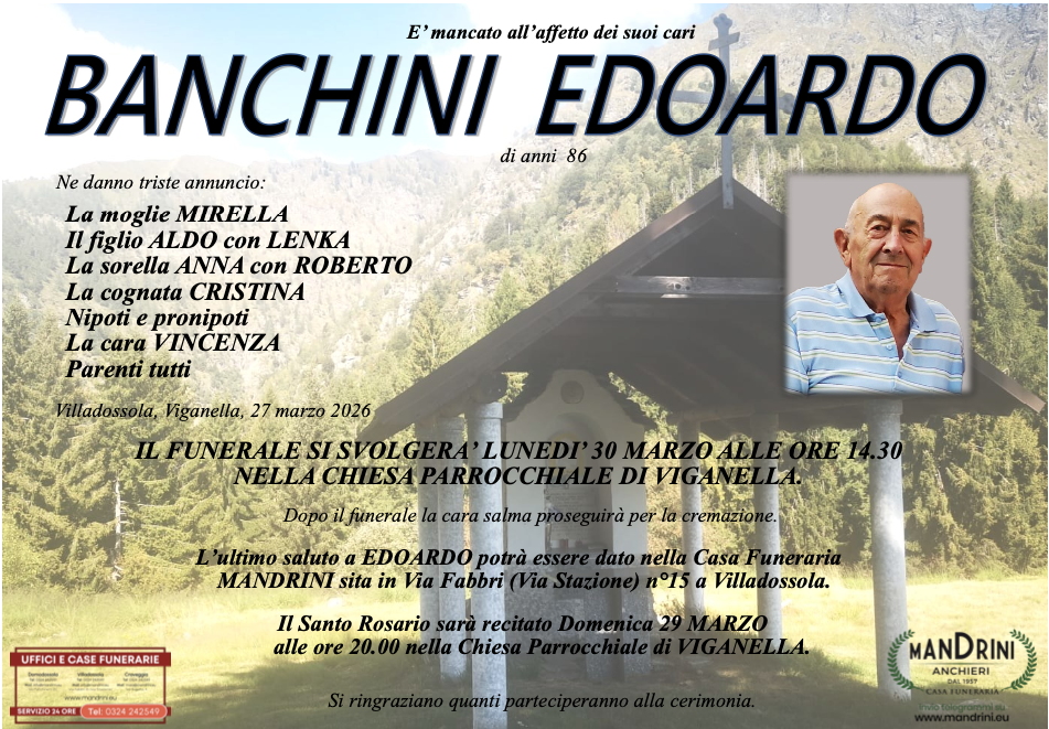 Banchini Edoardo di anni 86