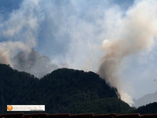 L'incendio al pizzo delle Pecore, sopra Beura L'incendio al pizzo delle Pecore, sopra Beura