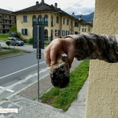 Il pezzo di camino staccatosi da una casa del Villaggio