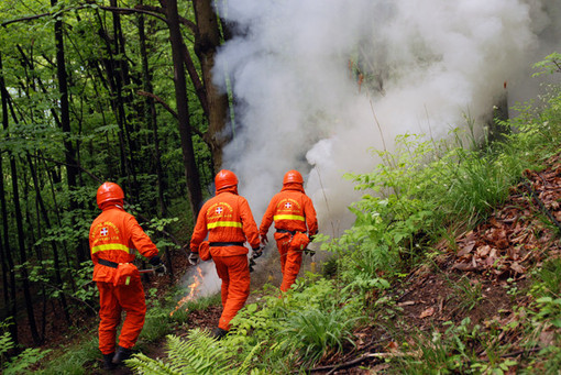 Gli Alpini donano un soffiatore all'Aib di Domodossola