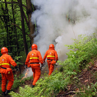 Gli Alpini donano un soffiatore all'Aib di Domodossola