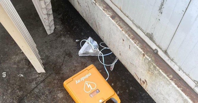 Il defibrillatore distrutto a Villadossola